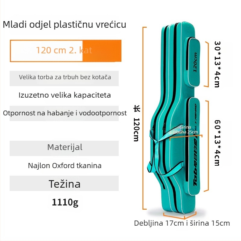 TAB Torba za morski ribolov - Najlon torba, vodootporna, za štap, najlon i navijak