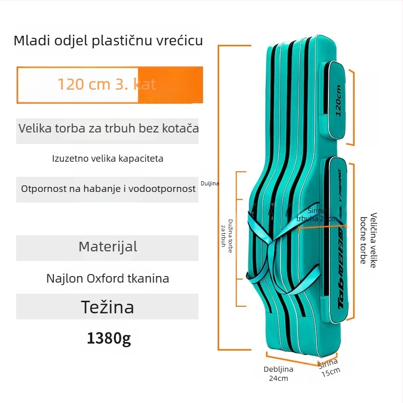 TAB Torba za morski ribolov - Najlon torba, vodootporna, za štap, najlon i navijak