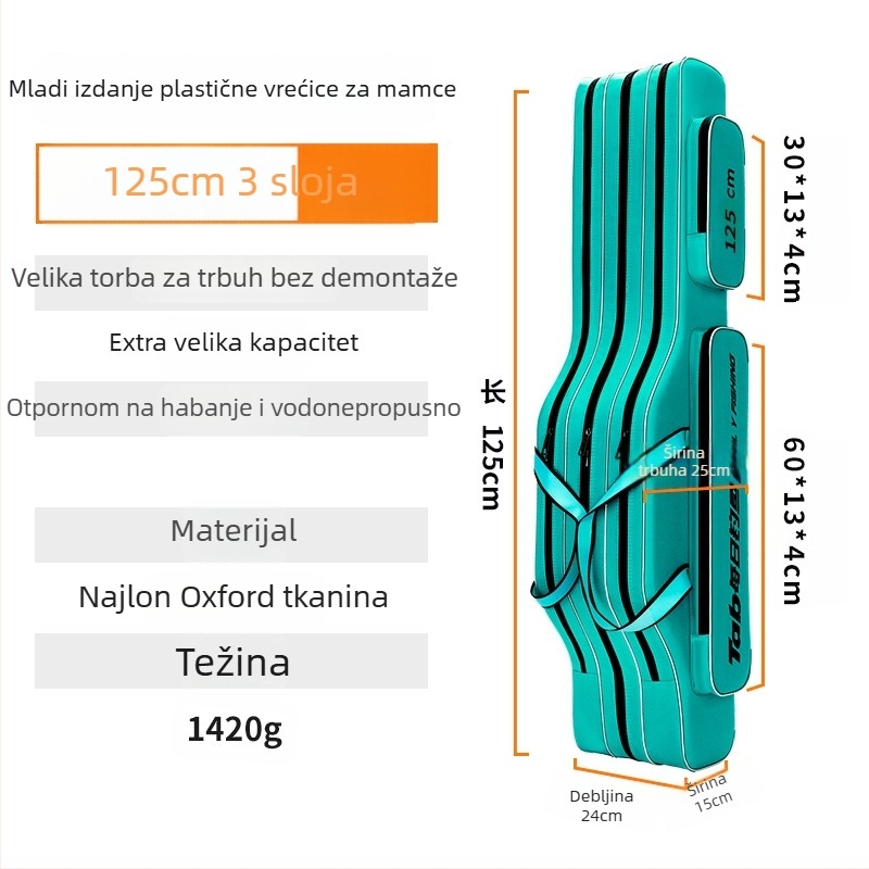 TAB Torba za morski ribolov - Najlon torba, vodootporna, za štap, najlon i navijak