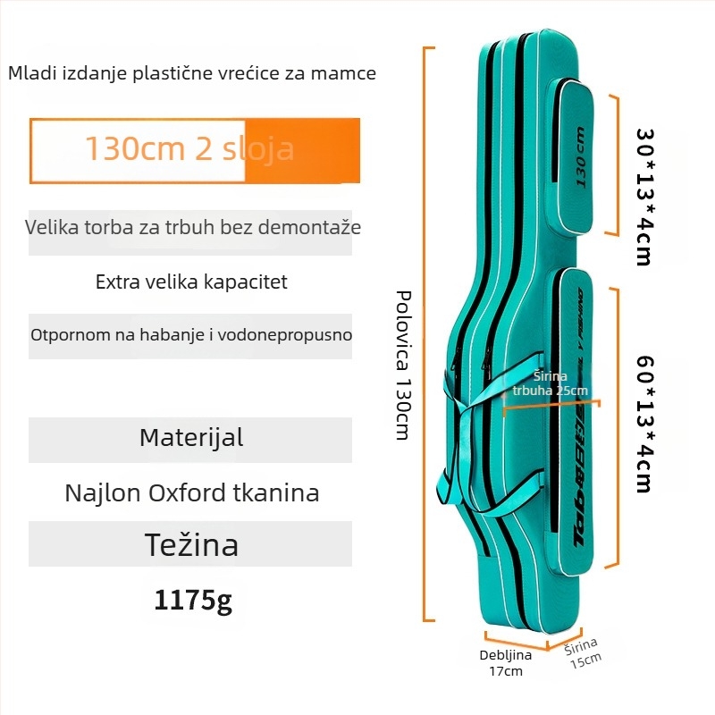 TAB Torba za morski ribolov - Najlon torba, vodootporna, za štap, najlon i navijak