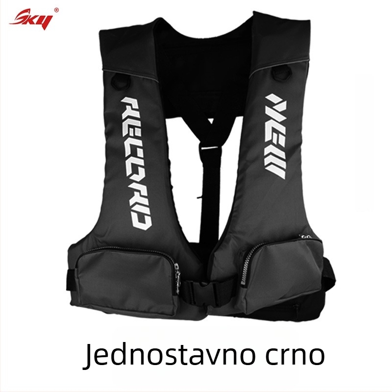 Prsluk za spašavanje za odrasle s velikom plovnosti, za morski ribolov i surfanje, materijal Oxford, 6 džepova s preklopima, specifikacija 60