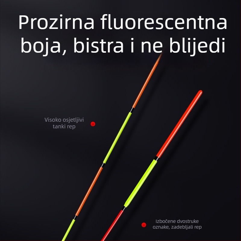 Poplavak za ribolov od trske, oljušten, visoka osjetljivost, debeli upečatljivi rep, drift plovak za divlji ribolov