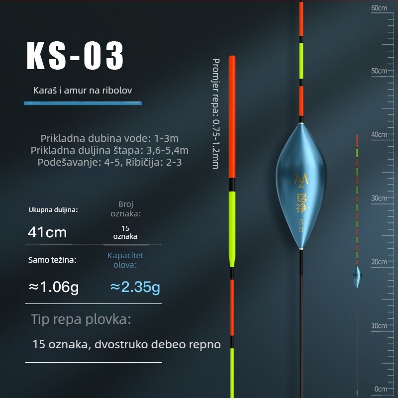 Mingzheng Nano pluta za vertikalni drift – visoka osjetljivost za karpa i šarana, konkurentni plovak