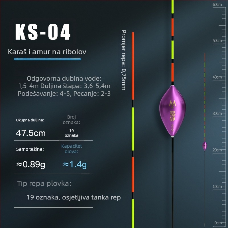 Mingzheng Nano pluta za vertikalni drift – visoka osjetljivost za karpa i šarana, konkurentni plovak