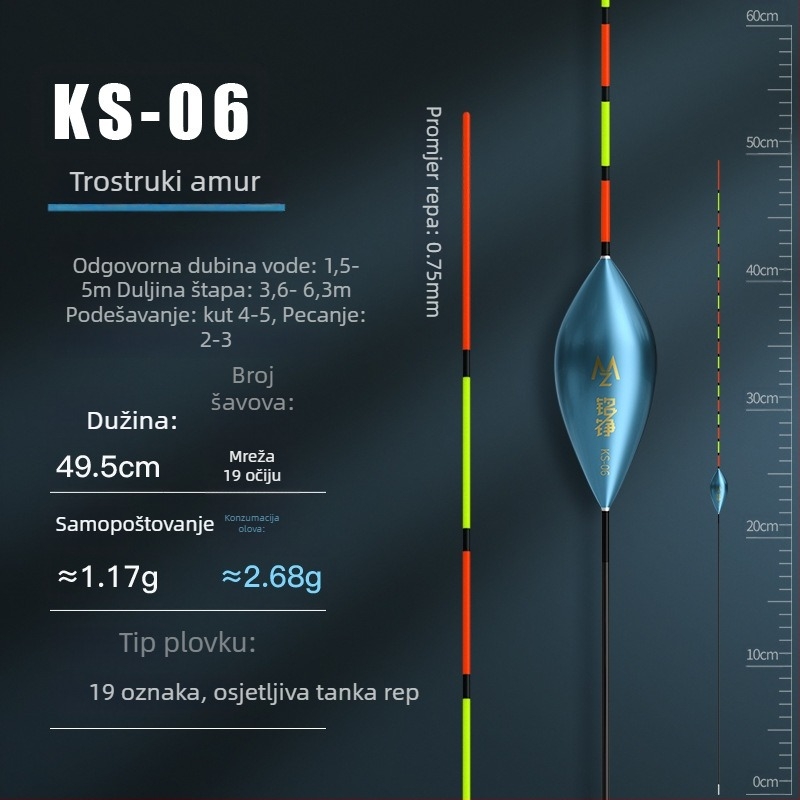 Mingzheng Nano pluta za vertikalni drift – visoka osjetljivost za karpa i šarana, konkurentni plovak
