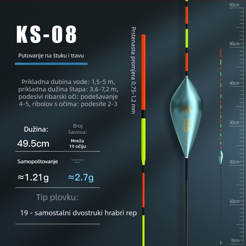 Mingzheng Nano pluta za vertikalni drift – visoka osjetljivost za karpa i šarana, konkurentni plovak