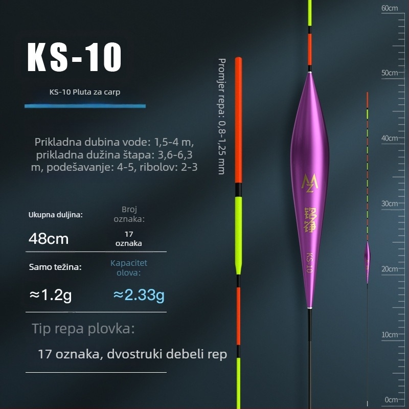 Mingzheng Nano pluta za vertikalni drift – visoka osjetljivost za karpa i šarana, konkurentni plovak