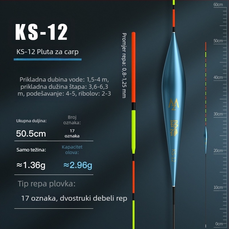 Mingzheng Nano pluta za vertikalni drift – visoka osjetljivost za karpa i šarana, konkurentni plovak