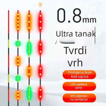LED staklena vlakna, tvrdi plovak rep – luminozni elektronički plovak za noćni ribolov