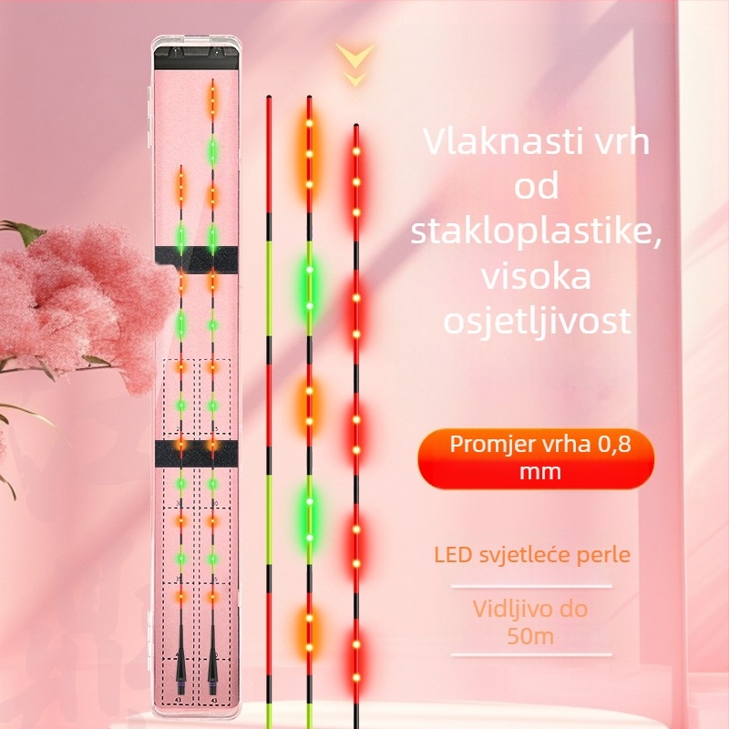 LED staklena vlakna, tvrdi plovak rep – luminozni elektronički plovak za noćni ribolov