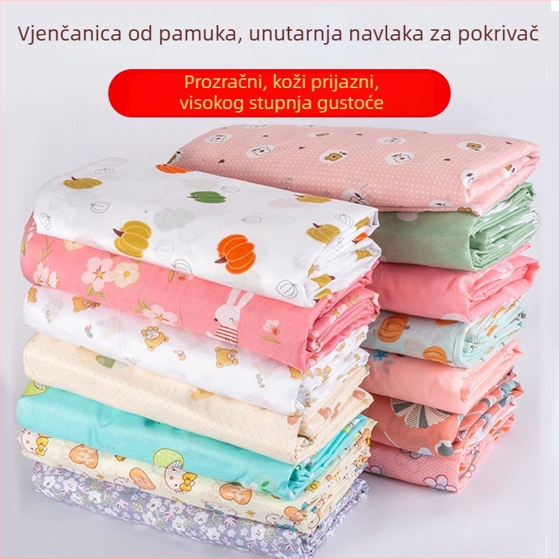 Navlaka za pokrivač od poliester-pamučnog materijala, reaktivni otisak i boje, prilagodljivi uzorci (pruge, srca, geometrija, crtani likovi, biljke)