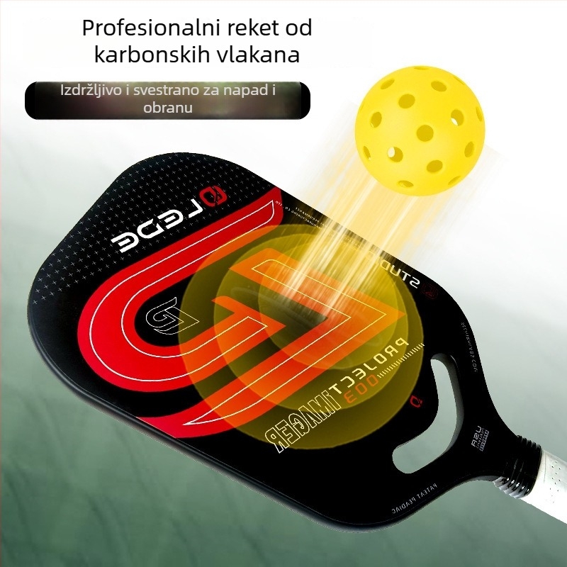 Bezokvirna reketa za pickleball, karbonska vlakna, integrirana konstrukcija toplim pritiskom, profesionalna razina natjecanja, težina 210 g