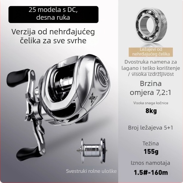 Špin navijač s DC kočnicom, ultralak, dugi domet, oblik kapljice