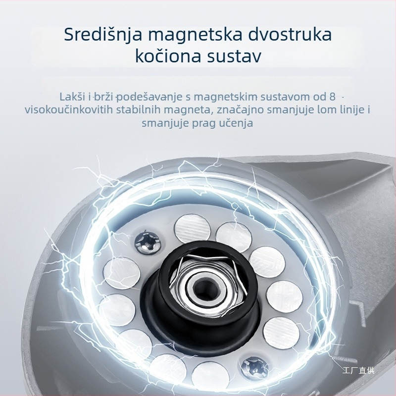 Špin navijač s DC kočnicom, ultralak, dugi domet, oblik kapljice