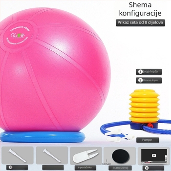 Joga lopta, silikon, ne napuhuje se, za jogu i fitness