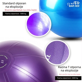 Joga lopta, silikon, ne napuhuje se, za jogu i fitness