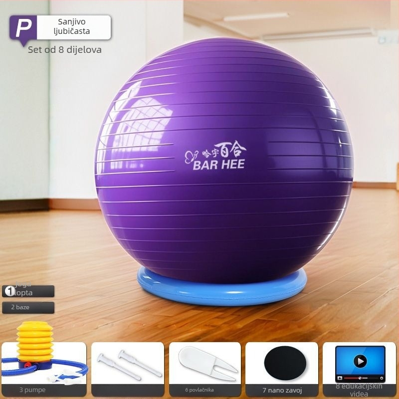 Joga lopta, silikon, ne napuhuje se, za jogu i fitness