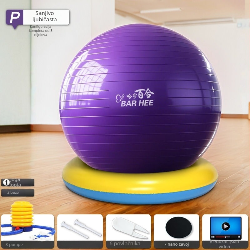 Joga lopta, silikon, ne napuhuje se, za jogu i fitness