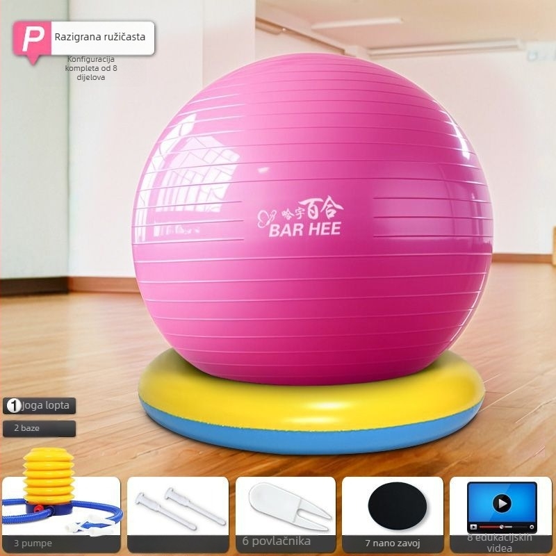 Joga lopta, silikon, ne napuhuje se, za jogu i fitness