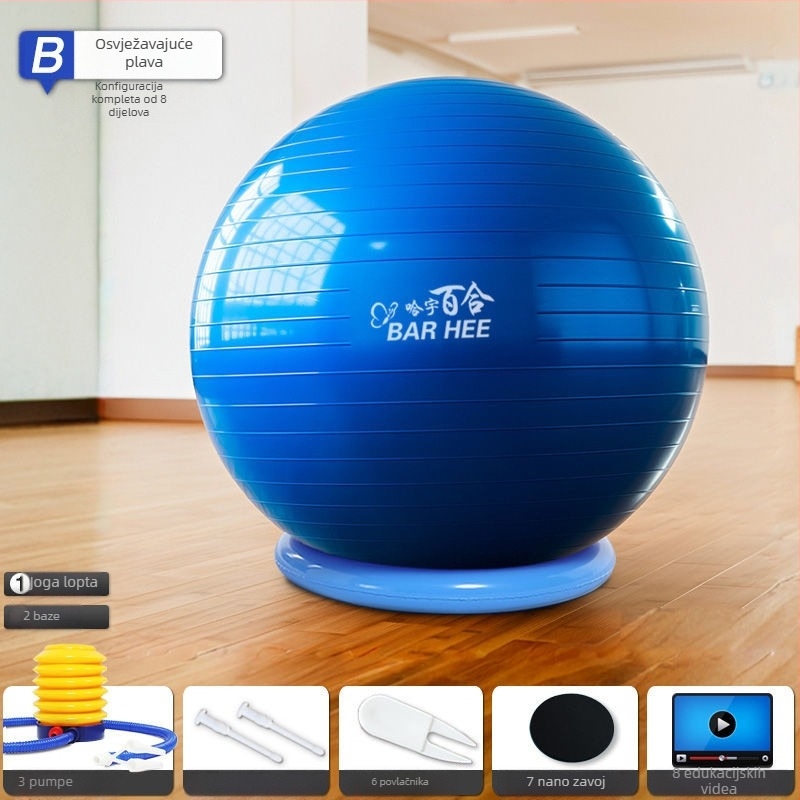 Joga lopta, silikon, ne napuhuje se, za jogu i fitness