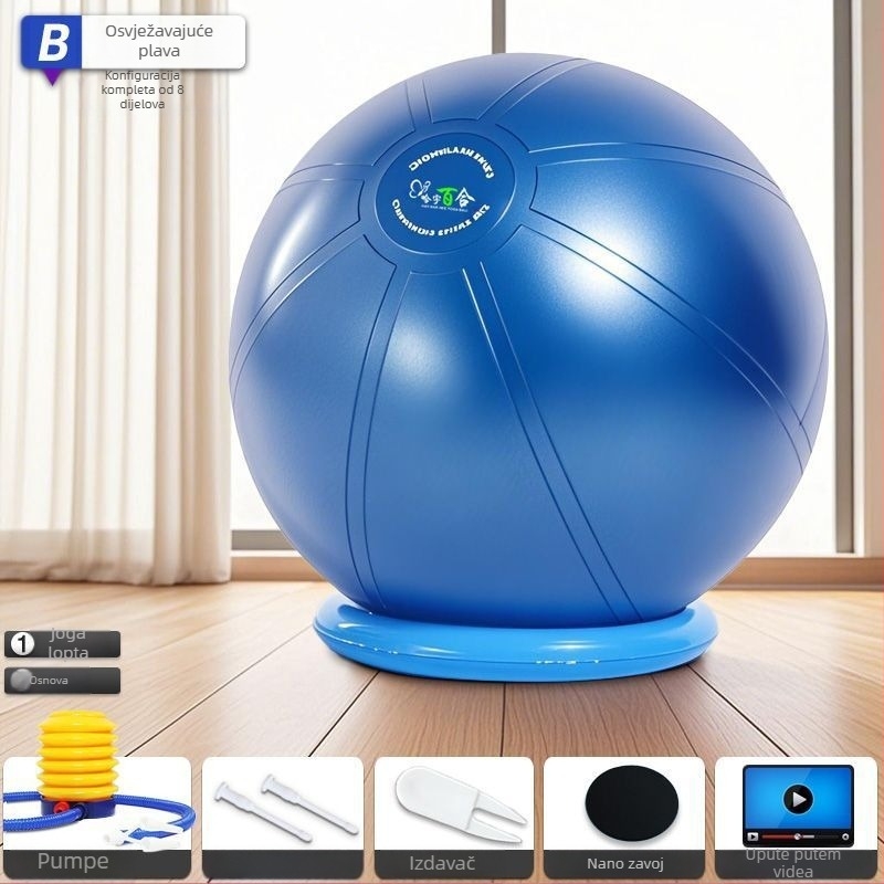 Joga lopta, silikon, ne napuhuje se, za jogu i fitness