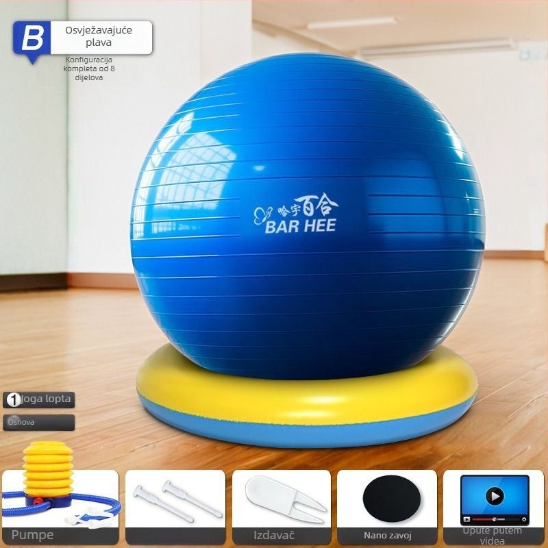 Joga lopta, silikon, ne napuhuje se, za jogu i fitness