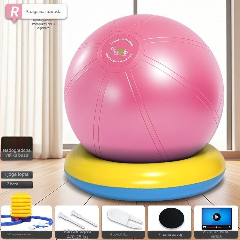 Joga lopta, silikon, ne napuhuje se, za jogu i fitness