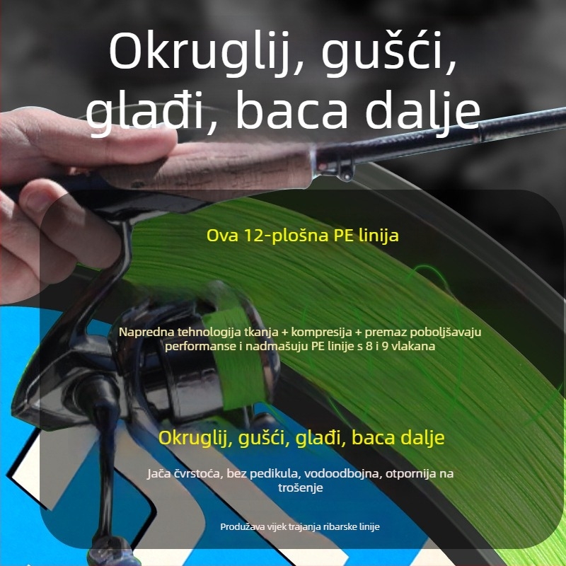 Glavna ribolovna linija, PE materijal, jaka, kutija od 100 komada, waliwasi