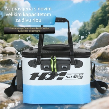 Sklopiva EVA kanta za žive ribe, prijenosna kanta za ribolov, 410 g, prilagodljiva
