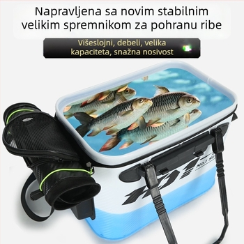 Sklopiva EVA kanta za žive ribe, prijenosna kanta za ribolov, 410 g, prilagodljiva