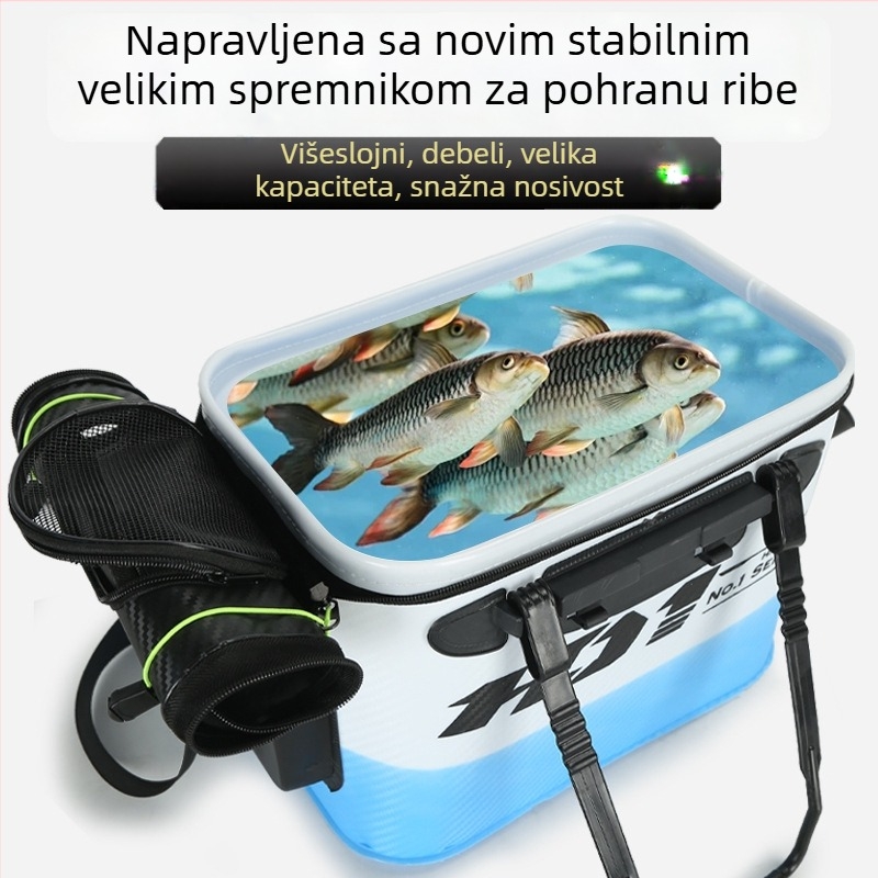 Sklopiva EVA kanta za žive ribe, prijenosna kanta za ribolov, 410 g, prilagodljiva