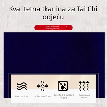 Tai Chi uniforma, unisex za odrasle, kratki model, baršunasta tkanina (80% poliester; podstava 20% poliester), pogodno za fitness, borilačke vještine i jogu