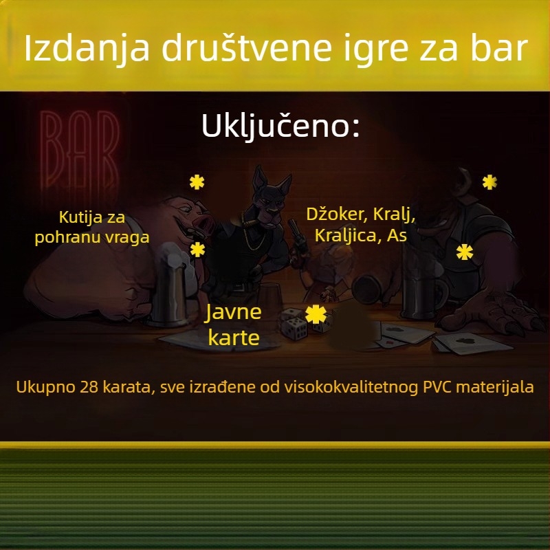 Društvena igra s poker kartama, fizička offline verzija, za uzrast 14+