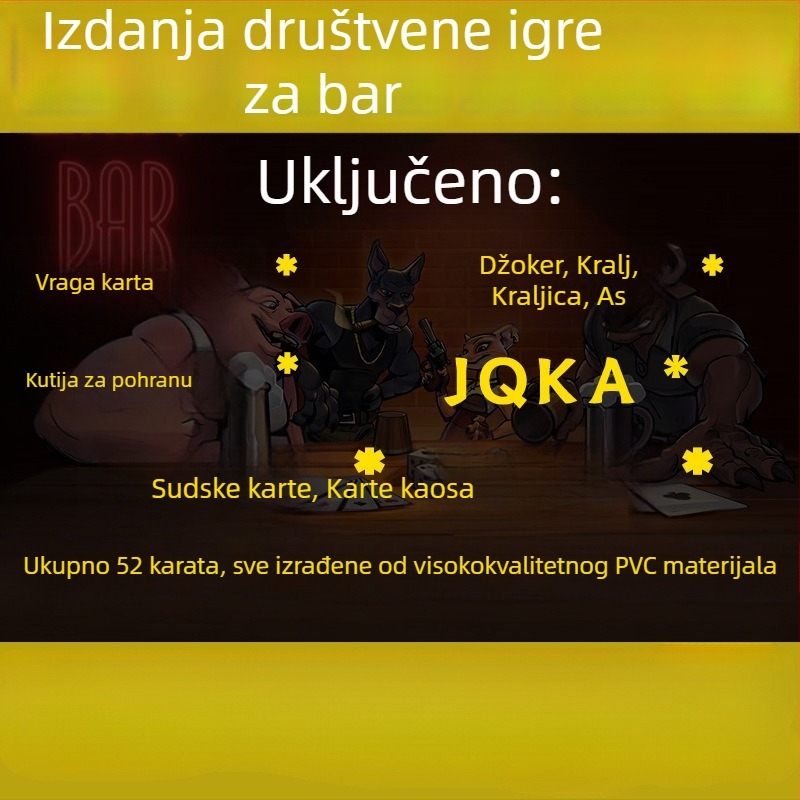 Društvena igra s poker kartama, fizička offline verzija, za uzrast 14+