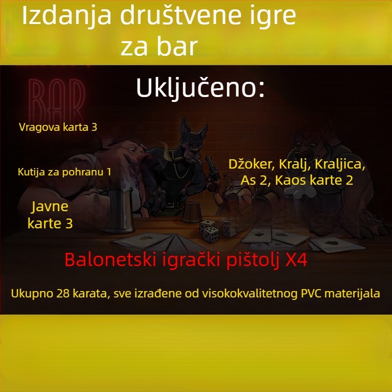 Društvena igra s poker kartama, fizička offline verzija, za uzrast 14+
