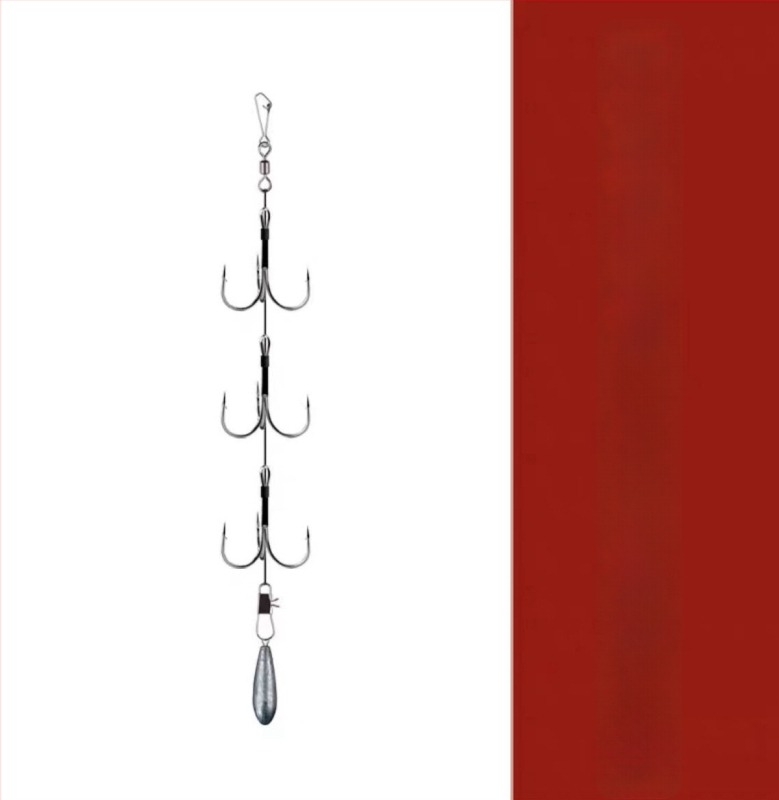 Fishing Hook Set: String and Anchor Hooks for Carp and Spearfish, No Barbs