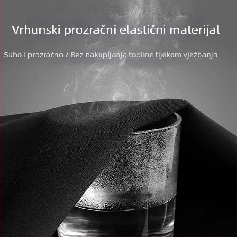 Četverodjelni fitness set s visokom elastičnošću i brzim sušenjem, Milk Silk Spandex tkanina; kratki rukavi i kratke hlače