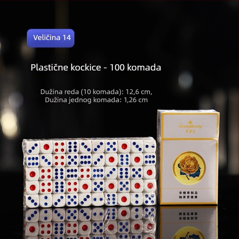 Set čašica za kockice, melamin, 10 kom., 1 mm kockice