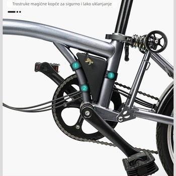 Trokutna biciklistička torba za Brompton okvir – poliesterska, kapacitet oko 500 ml, marka Mummy, model Medium