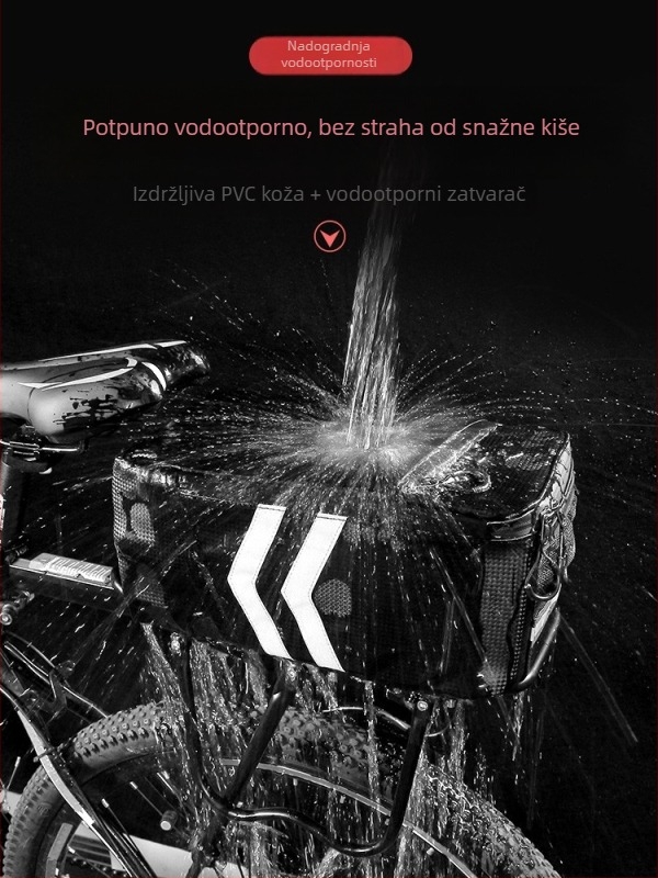Stražnja torba za bicikl za električni bicikl, 9 L, model 985, materijal svila s cvjetnim uzorkom, bez podstavke