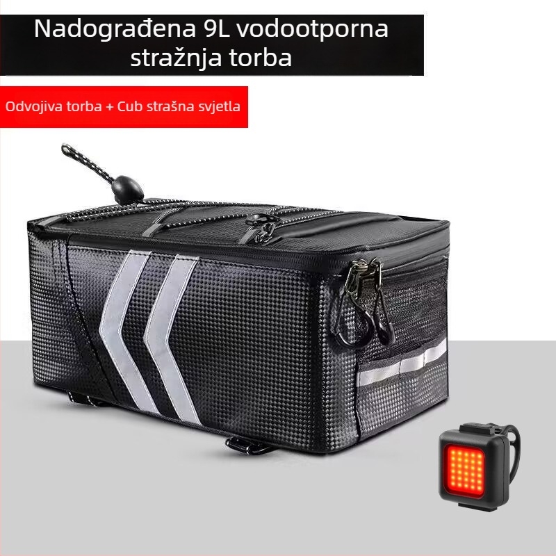 Stražnja torba za bicikl za električni bicikl, 9 L, model 985, materijal svila s cvjetnim uzorkom, bez podstavke
