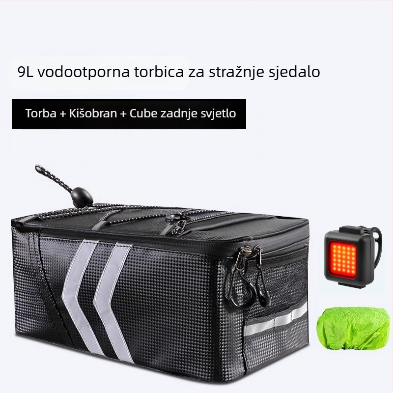 Stražnja torba za bicikl za električni bicikl, 9 L, model 985, materijal svila s cvjetnim uzorkom, bez podstavke