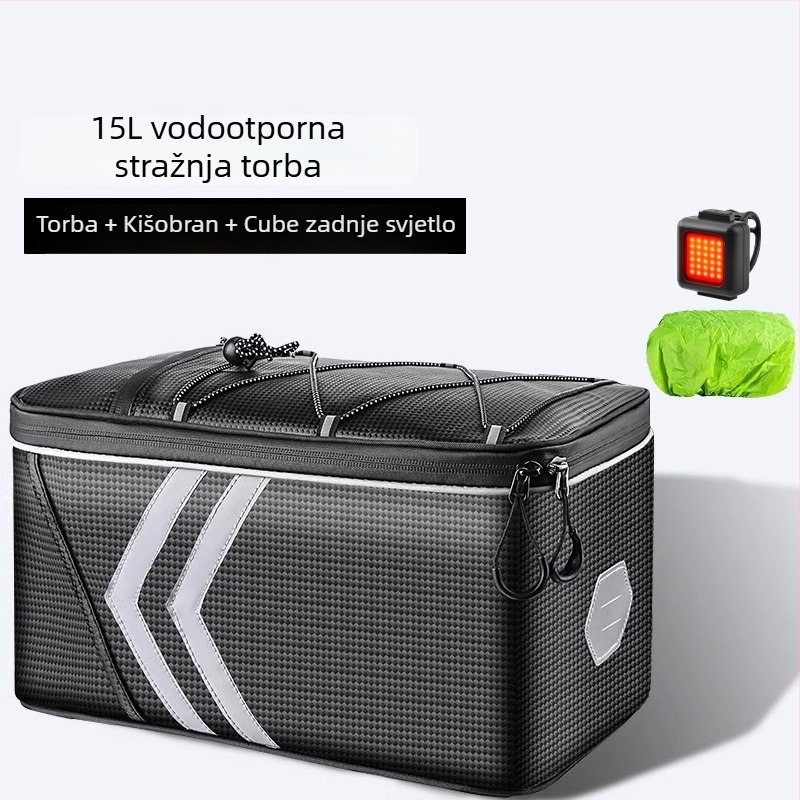 Stražnja torba za bicikl za električni bicikl, 9 L, model 985, materijal svila s cvjetnim uzorkom, bez podstavke