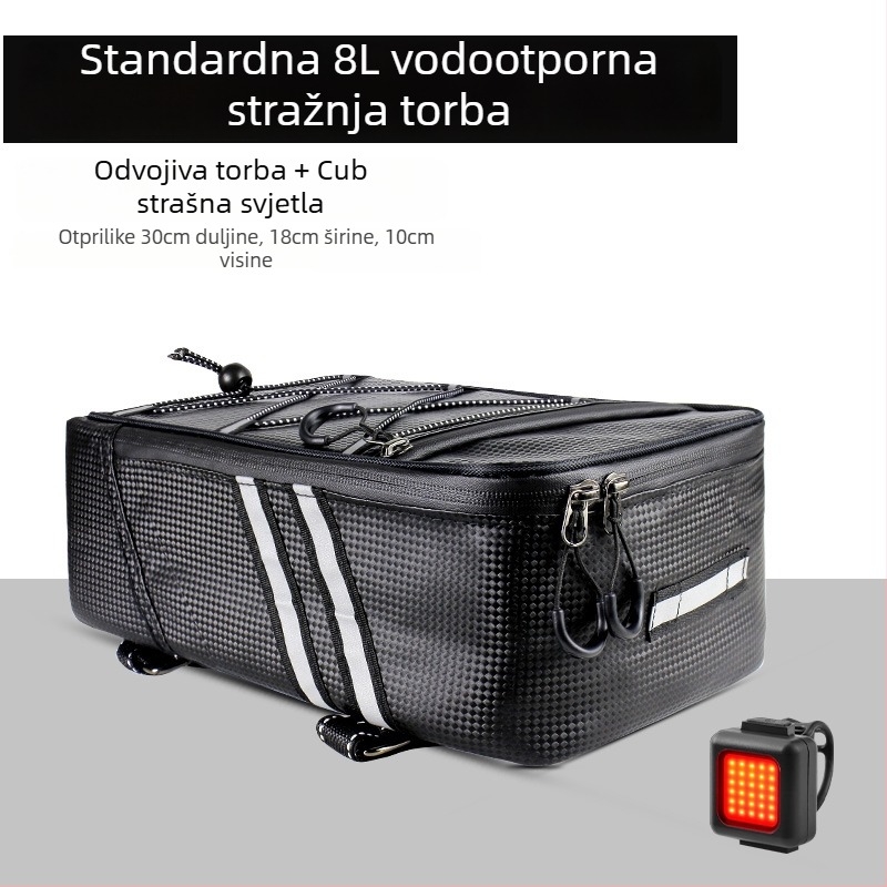 Stražnja torba za bicikl za električni bicikl, 9 L, model 985, materijal svila s cvjetnim uzorkom, bez podstavke