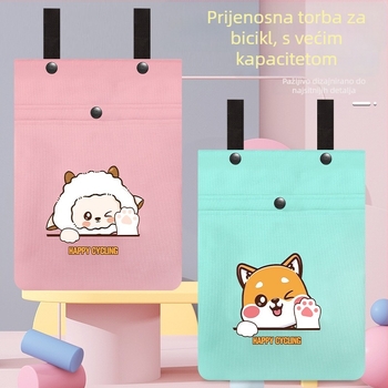 Prednja torba za bateriju za električni bicikl, poliesterska, s poklopcem