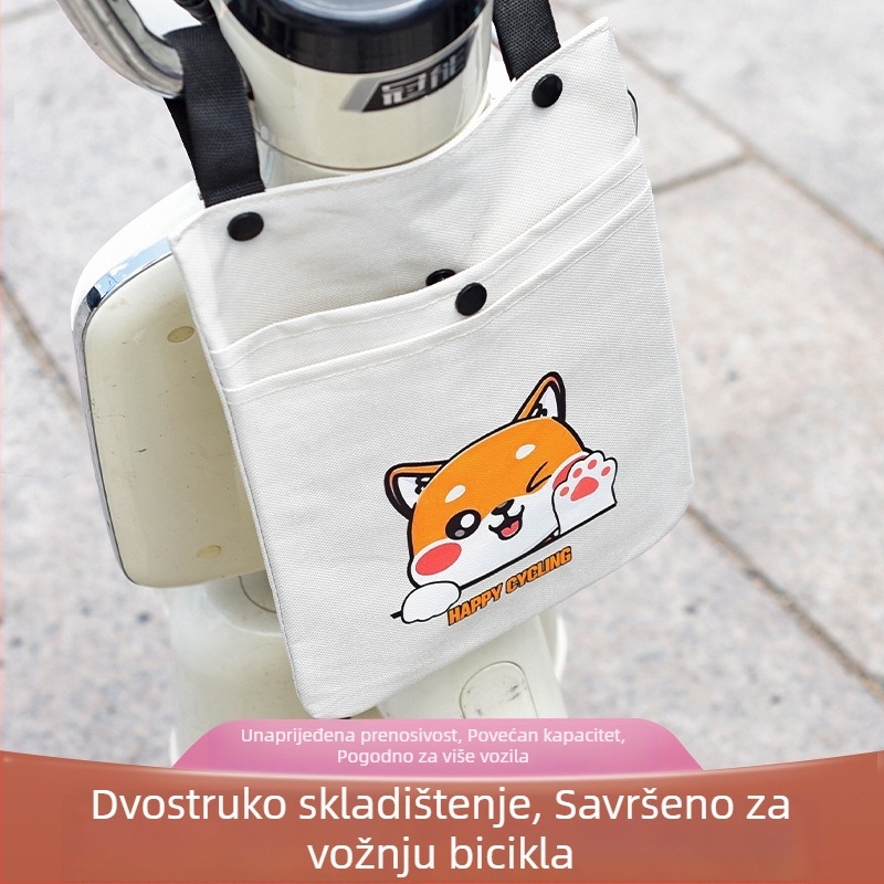 Prednja torba za bateriju za električni bicikl, poliesterska, s poklopcem