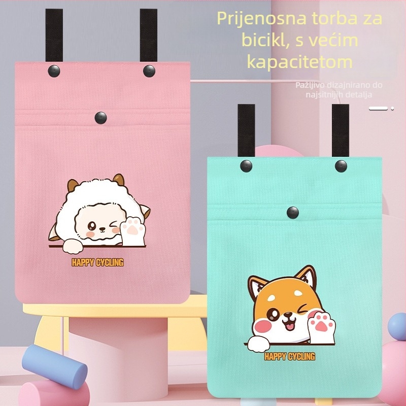 Prednja torba za bateriju za električni bicikl, poliesterska, s poklopcem