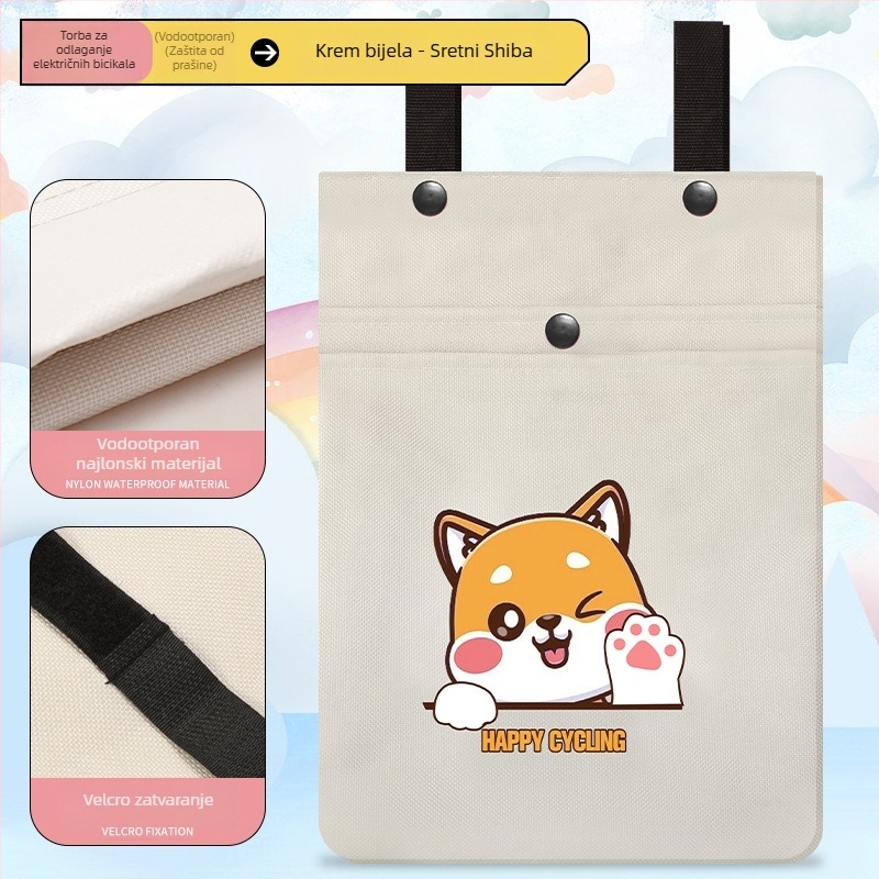 Prednja torba za bateriju za električni bicikl, poliesterska, s poklopcem