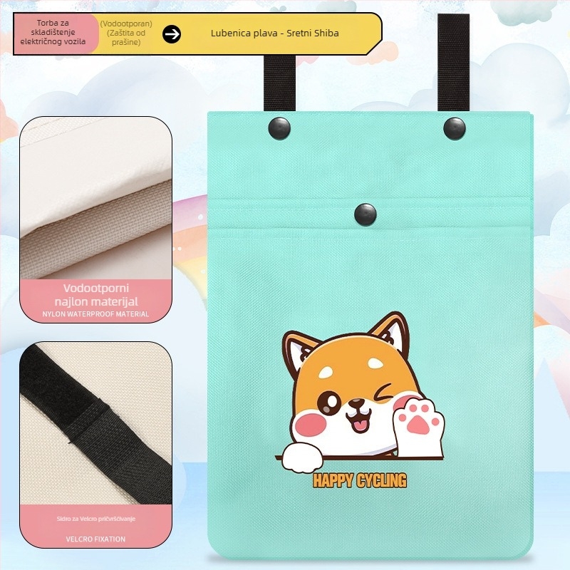 Prednja torba za bateriju za električni bicikl, poliesterska, s poklopcem