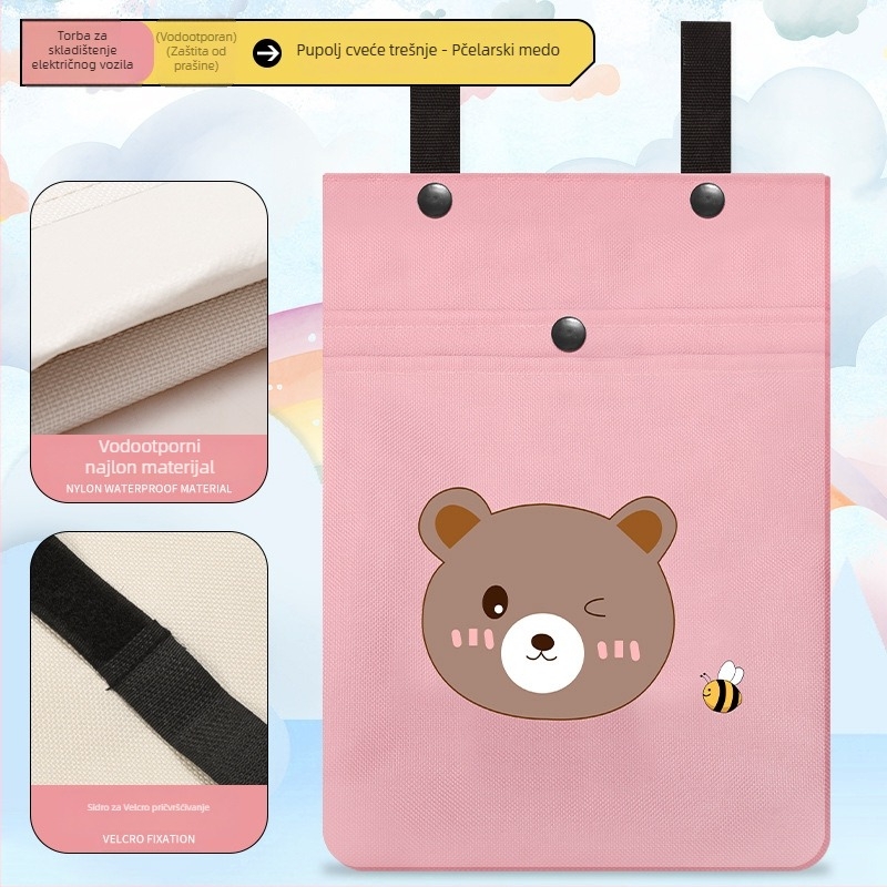 Prednja torba za bateriju za električni bicikl, poliesterska, s poklopcem